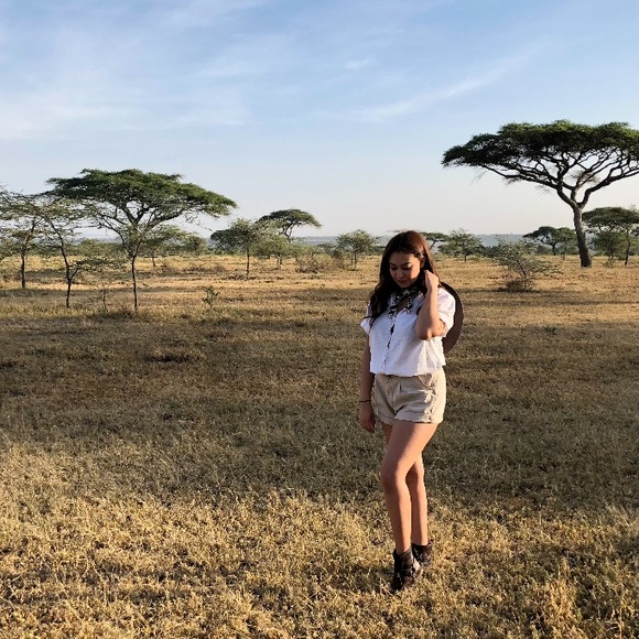 Topshop High Waist Khaki Rope Shorts US 8 - Picture 4 of 4